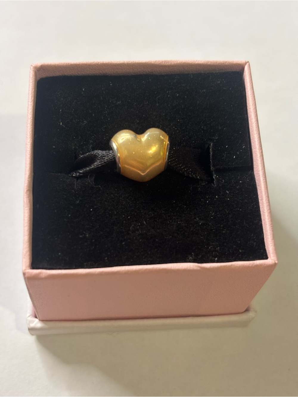 Authentic Pandora Sterling Silver Glittering Enamel Heart Charm - Picture 2 of 4